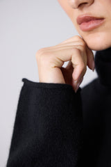 Mara Cashmere Funnel Neck - Black