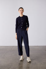 Sylvia Merino Knit Cardigan - Navy
