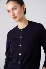 Sylvia Merino Knit Cardigan - Navy