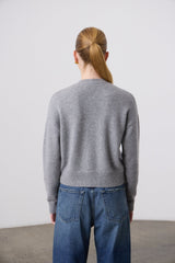 Boxy Cashmere Cardigan - Grey Marle
