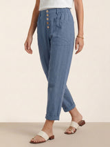 Linen Simple Button Fly Trousers HEIDI