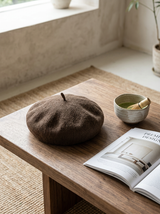 Linen Knit Beret Hat for Women Lightweight Breathable Summer Artist Cap