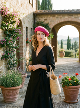Linen Knit Beret Hat for Women Lightweight Breathable Summer Artist Cap