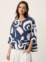 Linen Layered Asymmetric Top NOREEN