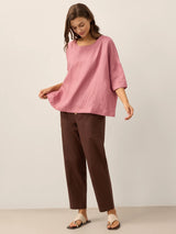 Linen Simple Button Fly Trousers HEIDI