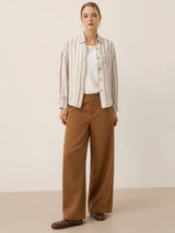 Linen Striped Drop Shoulder Shirt KENNEDY