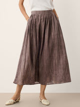 Linen Textured Pleated Waist Skirt ROSAMUND