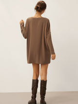 Lenzing Tencel Modal® Long Drop Shoulder Stretch Pullover Top with Patch Pockets