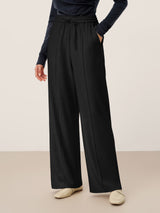 Lyocell-Blend Sculpted Pin-Tuck Drawstring Straight Trousers TAMSIN