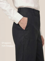 Linen Tailored Straight Full Length Pants LANDON