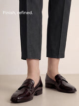 Linen Tailored Straight Cropped Pants LOGAN