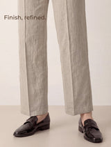 Linen Tailored Wide Leg Full Length Pants LEIGHTON