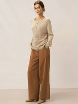 Lyocell Linen Drawstring Straight Leg Pants RACHEL