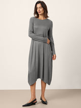 Wool Cocoon Curved Waist Midi Dress FARRAH