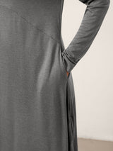 Wool Cocoon Curved Waist Midi Dress FARRAH