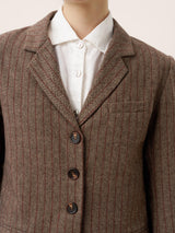 Wool Striped Notched Lapel Suit Blazer DAPHNE