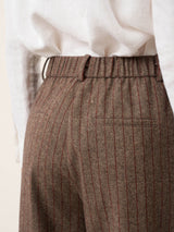 Wool Striped Tapered Tailored Trousers CASSIOPEIA