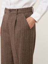 Wool Striped Tapered Tailored Trousers CASSIOPEIA