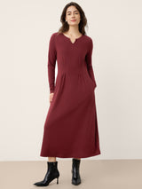 Wool Lyocell Sculpted Inverted Pleat Midi Dress DARIA