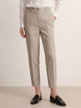 Linen Tailored Straight Cropped Pants LOGAN