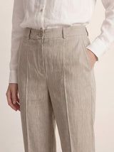 Linen Tailored Straight Cropped Pants LOGAN