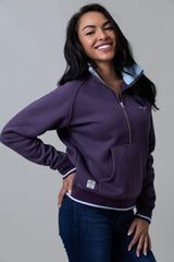 Malta Cropped Quarter Zip Sweatshirt